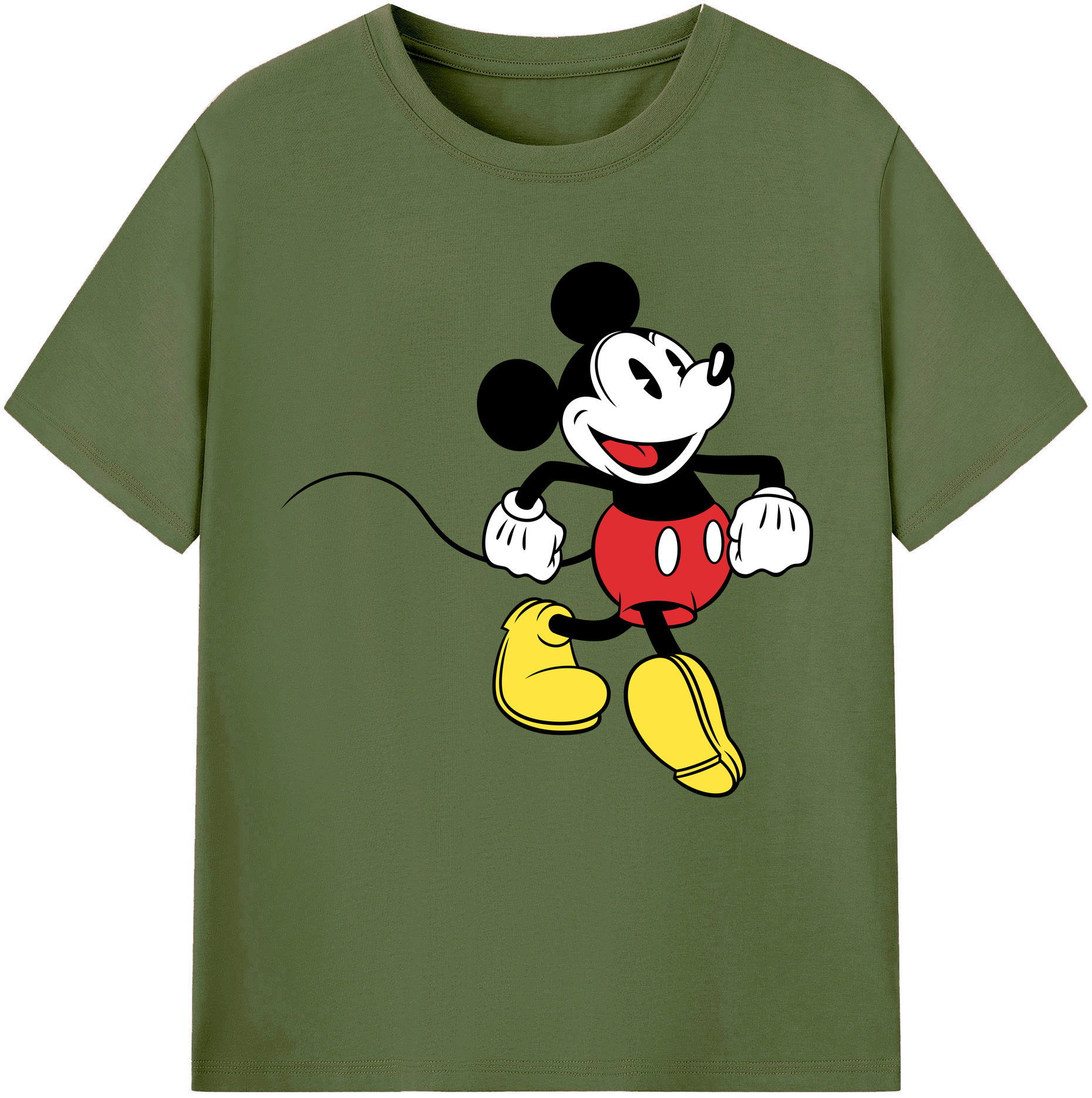 （画像用） ミッキーマウス Mickey Mouse 綿100％半袖Tシャツ（フロントプリント）